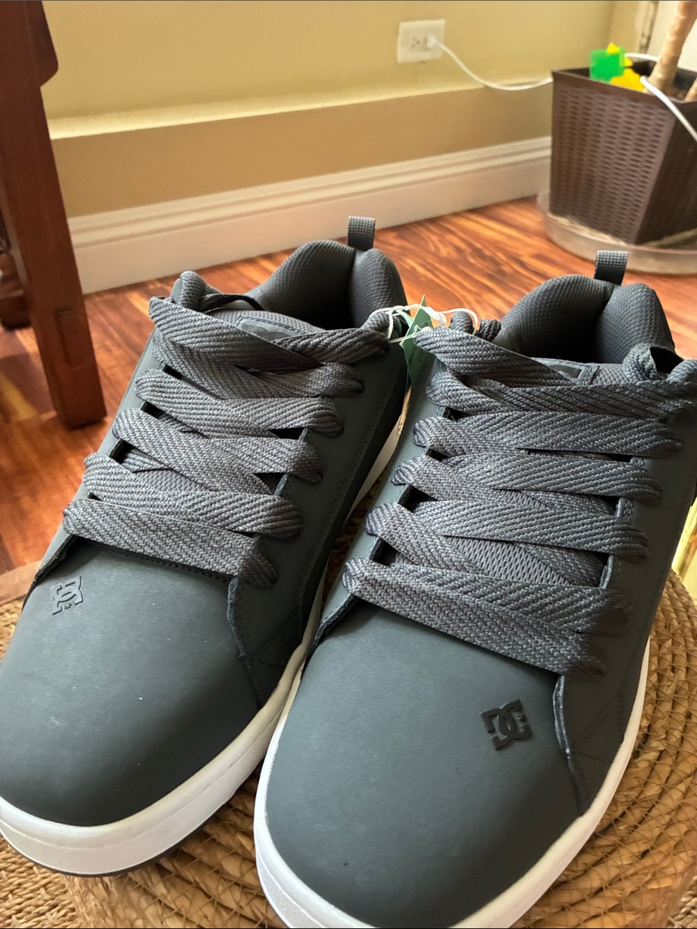 DC Black Low-Top Skate Sneakers with White Soles